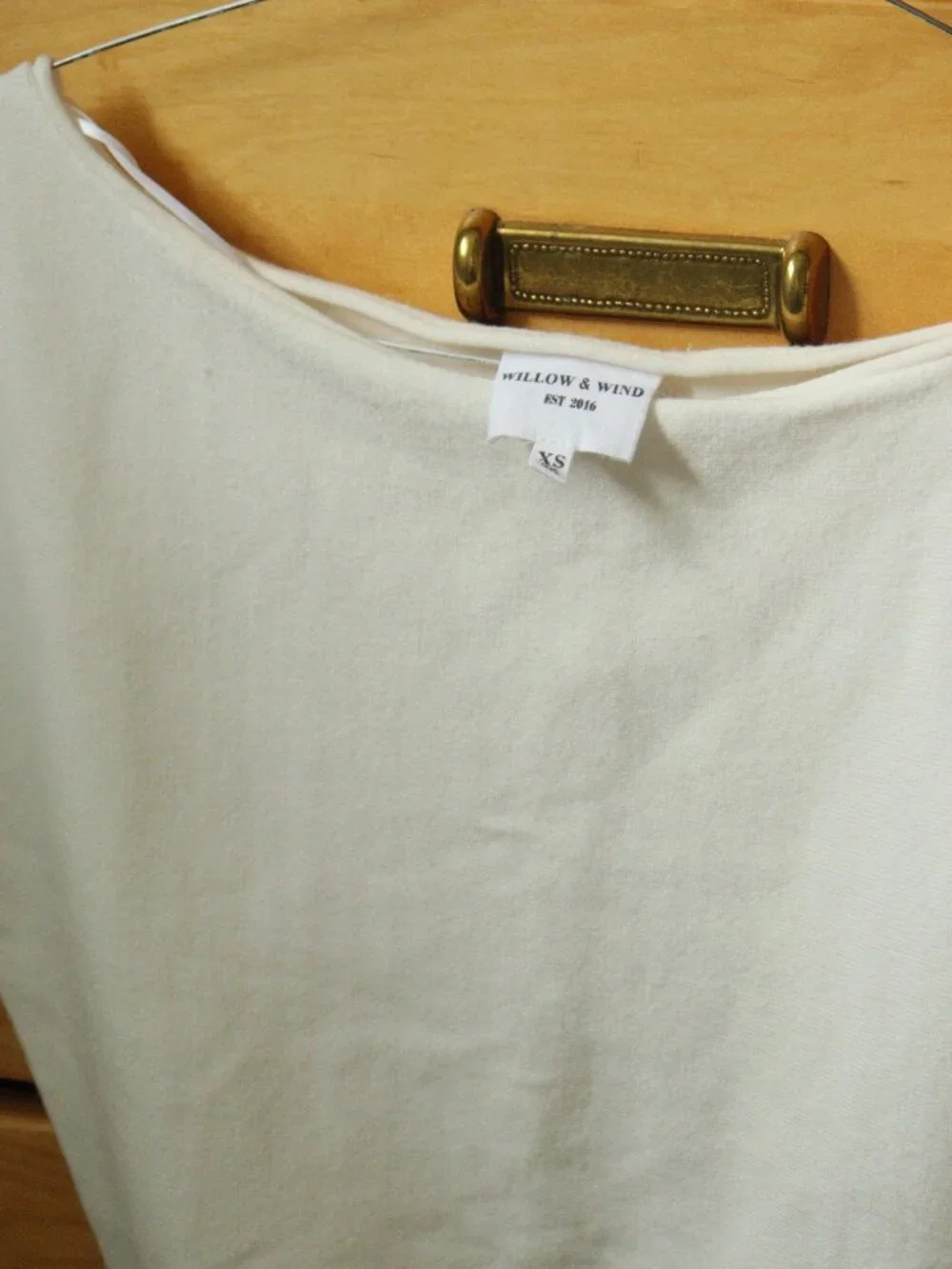 off shoulder/boat neck cream knit top - Picture 2 of 7